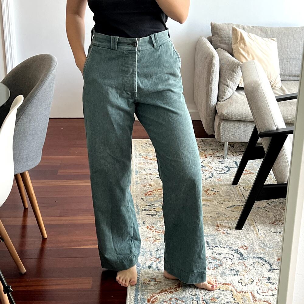 Imogene + Willie Kate high rise trousers pants light green denim style size 27
